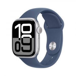 Apple Watch Series 10, 46 мм, корпус из алюминия «Серебристый» | Silver, Спортивный ремешок (M/L)