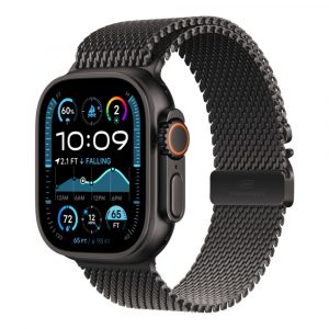Apple Watch Ultra 2 (2024), 49 мм, корпус из титана «Черный титановый» | Black Titanium, ремешок «Миланская петля»
