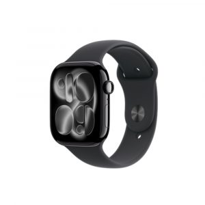 Apple Watch Series 11, 42 мм, корпус из алюминия угольно-черного цвета, спортивный ремешок (S/M)